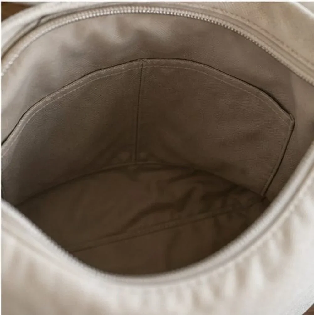Cream Canvas Crossbody Bag